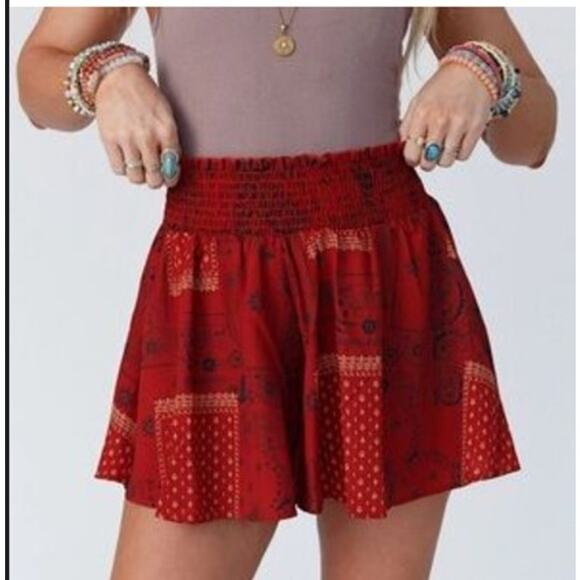 Bucketlist Shorts Womens Large Bandana Print Boho Hippie Cottagecore Whimsical - Picture 1 of 8